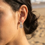 Boucles d’oreilles pendantes ton doré pierres transparentes femme