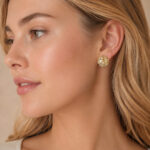 Boucles d’oreilles puces dorées rondes scintillantes