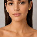 Parure dorée collier double rang et boucles rondes femme – Image 4
