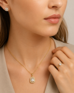Coffret parure dorée montre carrée et bijoux femme – Image 4
