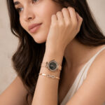 Coffret montre rose doré et bracelet infini femme chic – Image 2