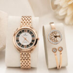 Coffret montre et bracelet doré rose arbre de vie femme – Image 3