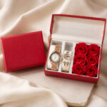 Coffret montre et bracelet doré rose arbre de vie femme