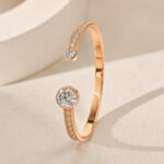 Coffret montre quartz doré rose bracelet brillant femme – Image 4