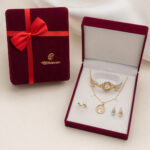 Coffret parure bijoux dorés montre arbre de vie femme – Image 5