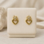 Parure dorée femme pendentif double cœur doré chic – Image 5