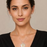 Parure collier cœur argenté doré boucles chic femme