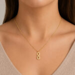 Parure collier boucles dorées motif infini brillant femme – Image 5