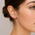 Parure dorée collier boucles d’oreilles flamant femme – Image 3