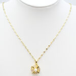 Collier doré femme pendentif floral perle blanche chic