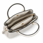 Sac à main blanc effet grainé avec bijou doré femme – Image 4