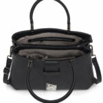 Sac à main noir avec détail argenté effet serpent femme – Image 3