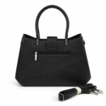 Sac à main noir avec détail argenté effet serpent femme – Image 4