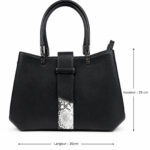 Sac à main noir avec détail argenté effet serpent femme – Image 5