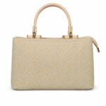 Sac à main beige effet tressé avec bandoulière femme – Image 3