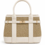 Sac à main beige effet tressé avec détail doré femme – Image 2