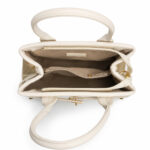Sac à main beige effet tressé avec détail doré femme – Image 5