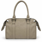 Sac à main taupe effet grainé avec détails zippés femme – Image 3