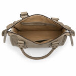 Sac à main taupe effet grainé avec détails zippés femme – Image 5